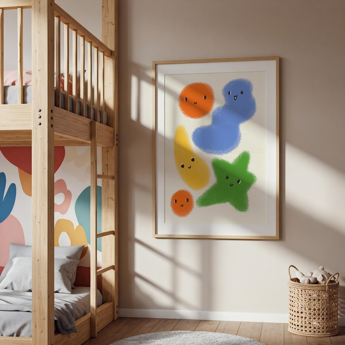 Emotion Blob Print, Retro Nursery Decor Art Print