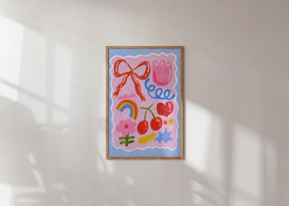 Colorful Coquette Girl Room Art Print
