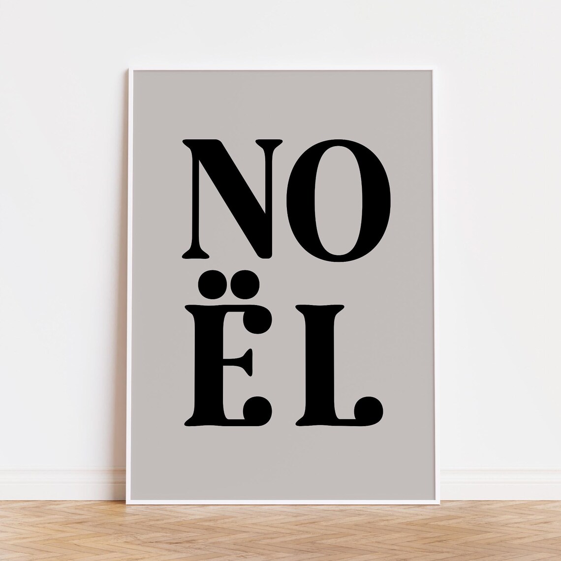 Christmas Nol Holiday Print, Minimalist Typography