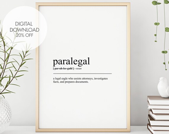 Paralegal Definition Prints Paralegal Dictionary Poster Funny Humour Prints Minimalist Dictionary Art Word Art Instant