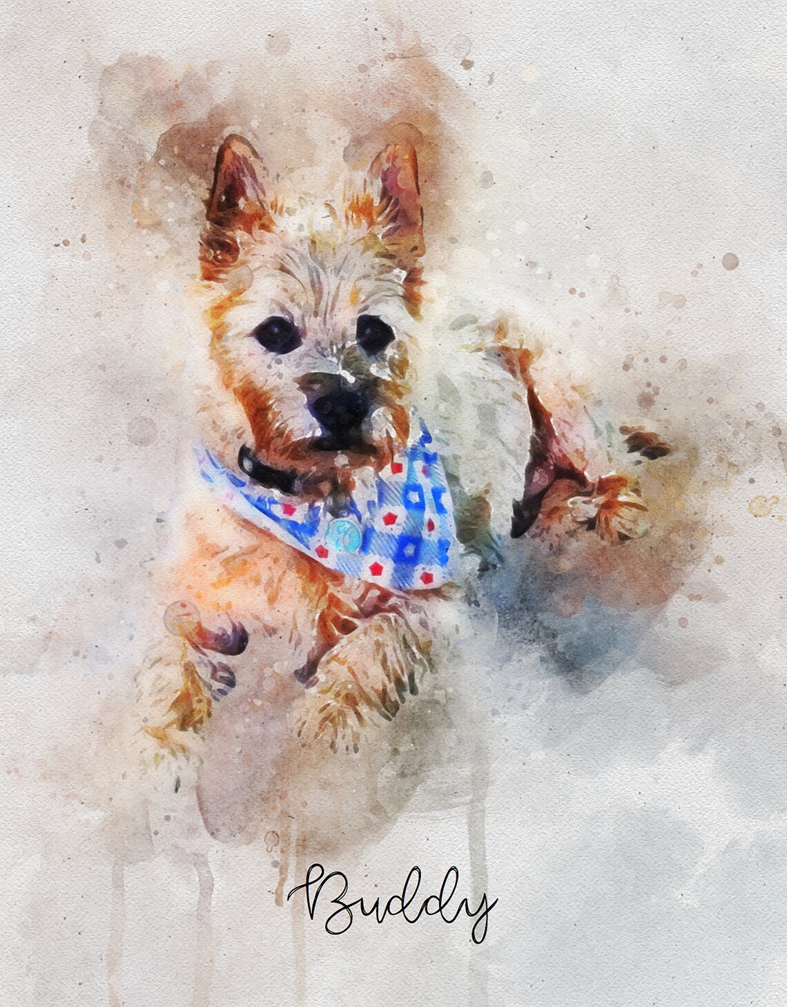 Custom Watercolor Dog Portrait, Personalized Gift Art Print - Image 2