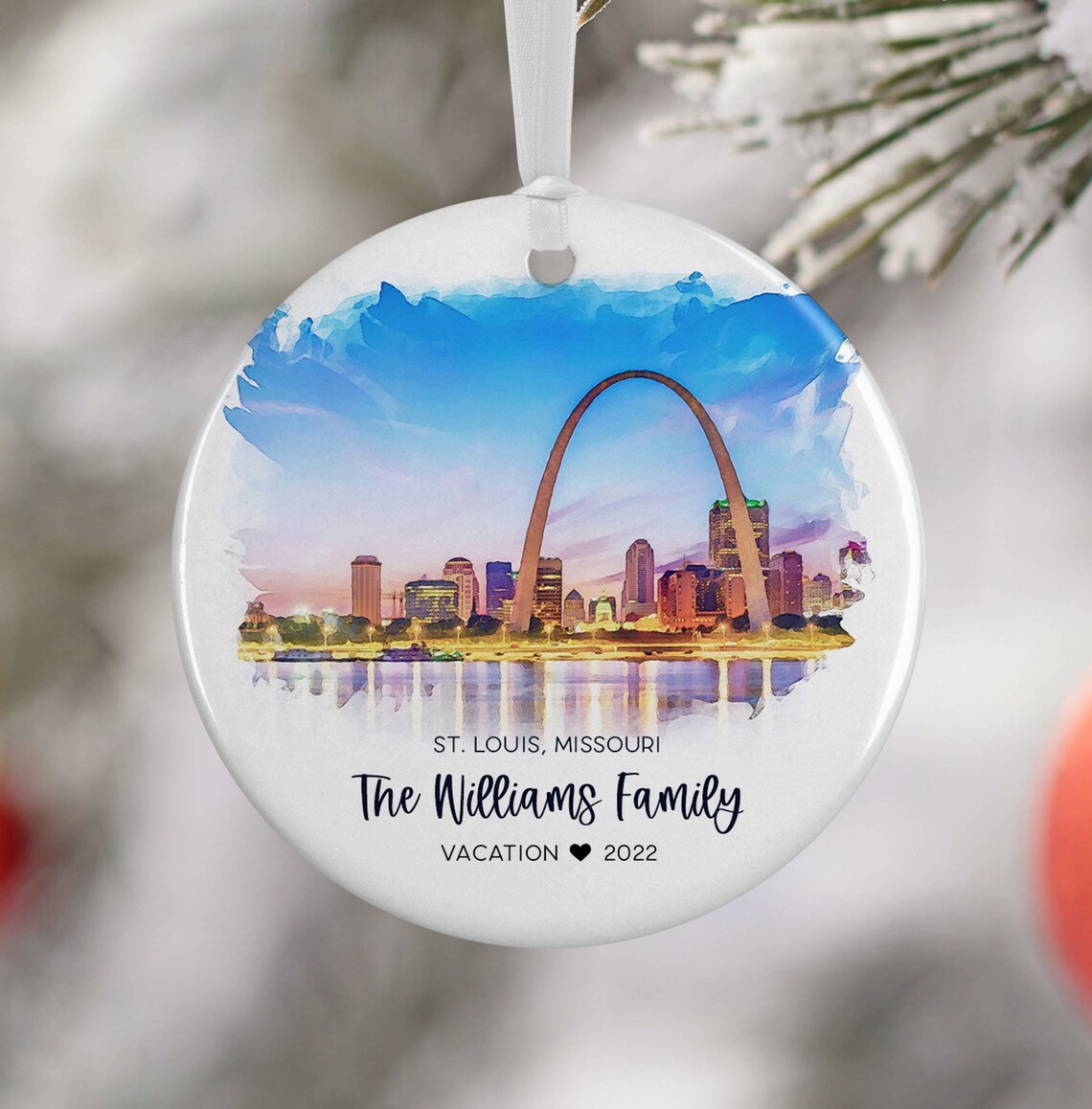 St Louis Missouri Ornament Watercolor Travel Poster