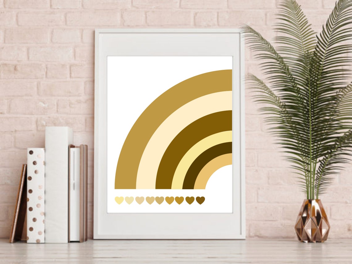 Neutral Boho Rainbow Nursery Minimalist Modern Earth Tone Poster - Image 2