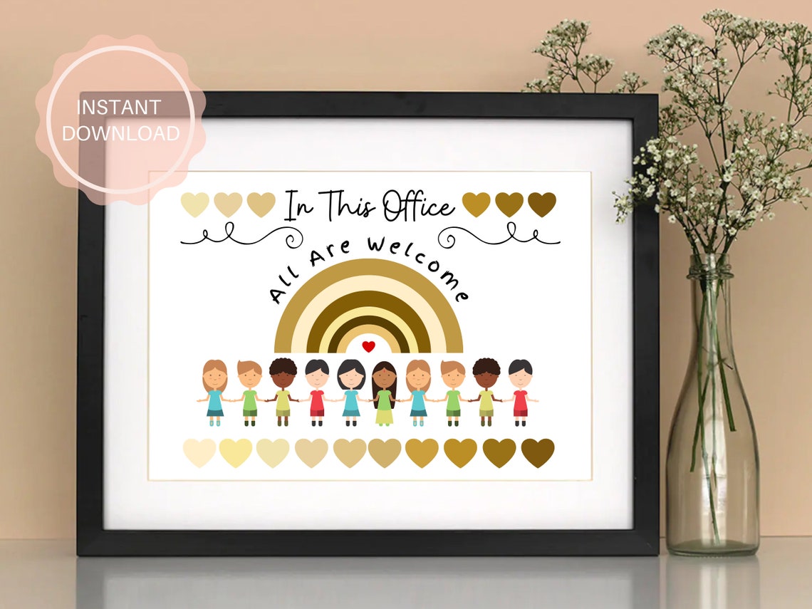 In This Office All Are Welcome School Rainbow Diversity Poster - Image 6