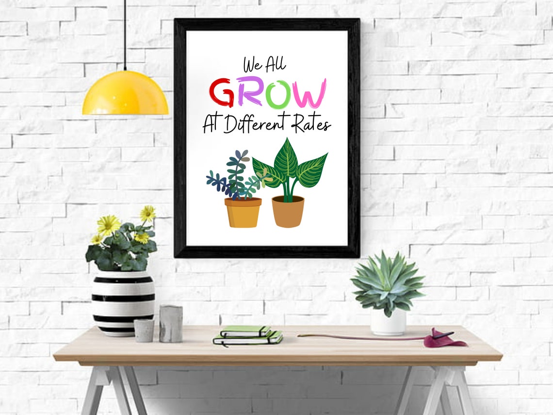 We All Grow At Different Rates Potted Plants Classroom Poster - Image 5