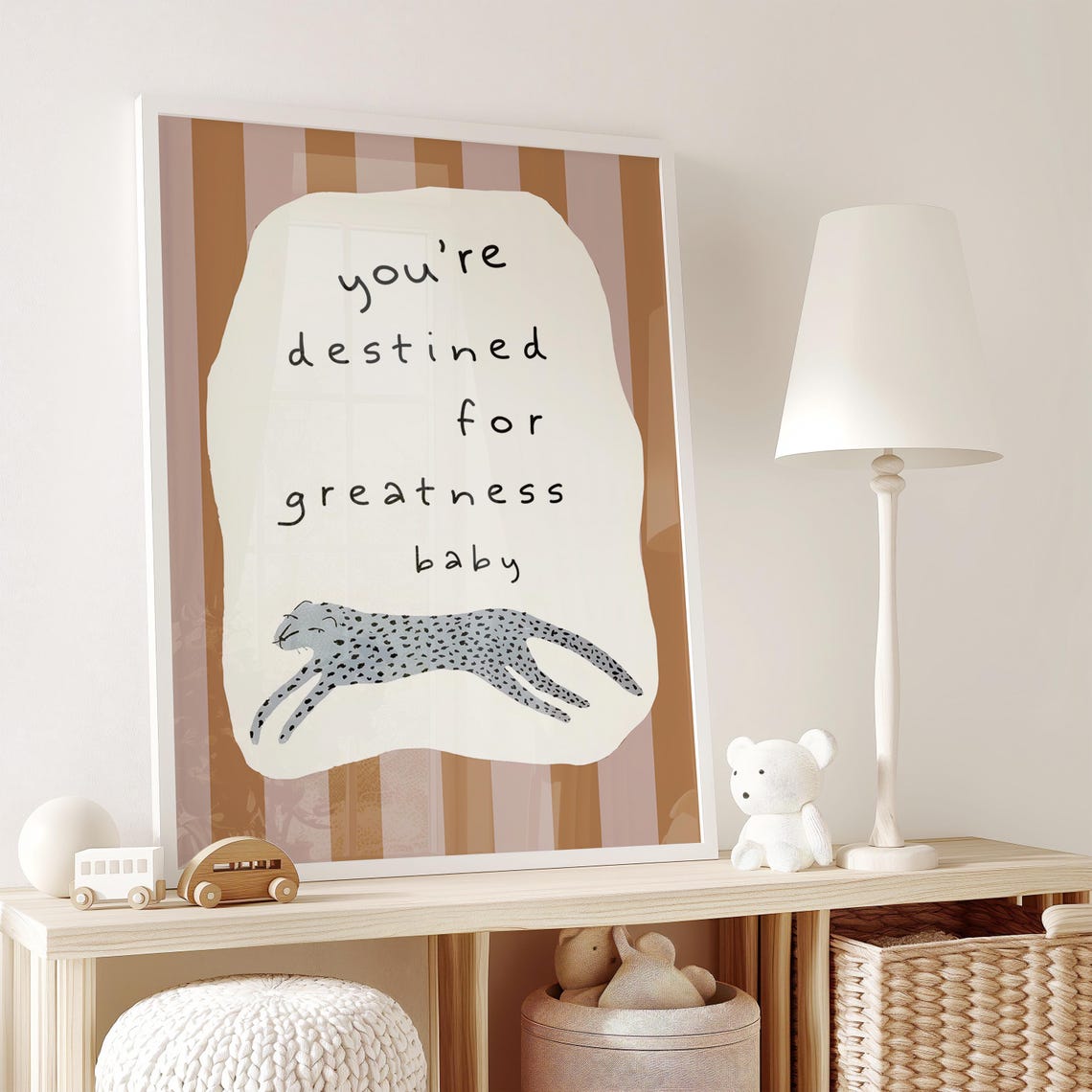 Youre Destined For Greatness Baby Motivational Jungle Animal Wall Art For Kids Room - Image 2