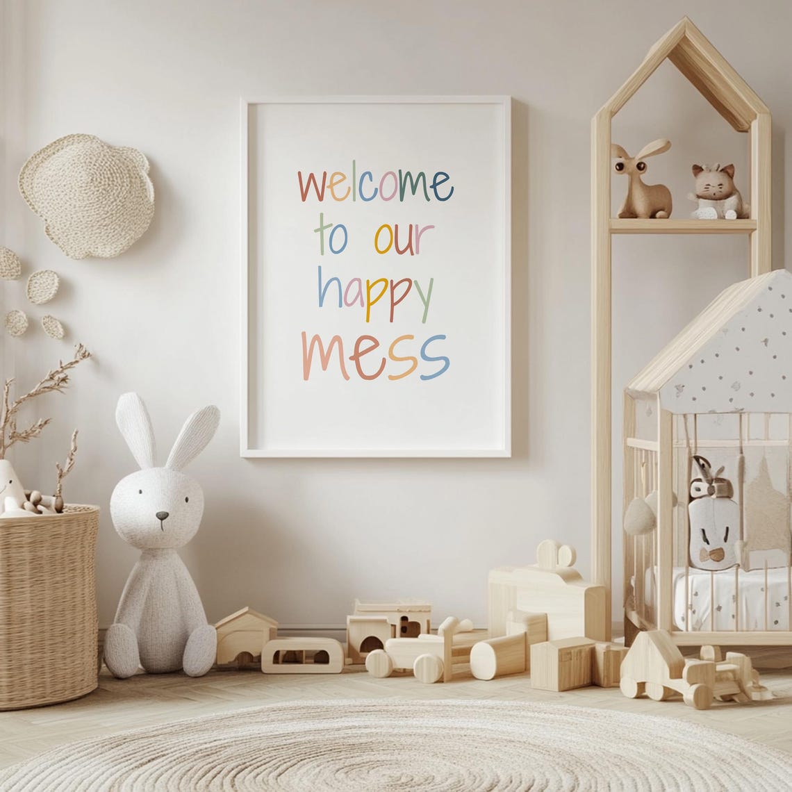 Colorful Hand-Lettered Welcome to Our Happy Mess Quote Poster - Image 4
