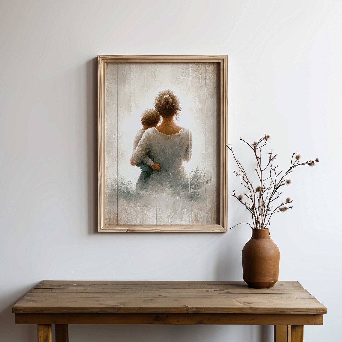 Mother And Son Vintage Wall Art Print - Image 2