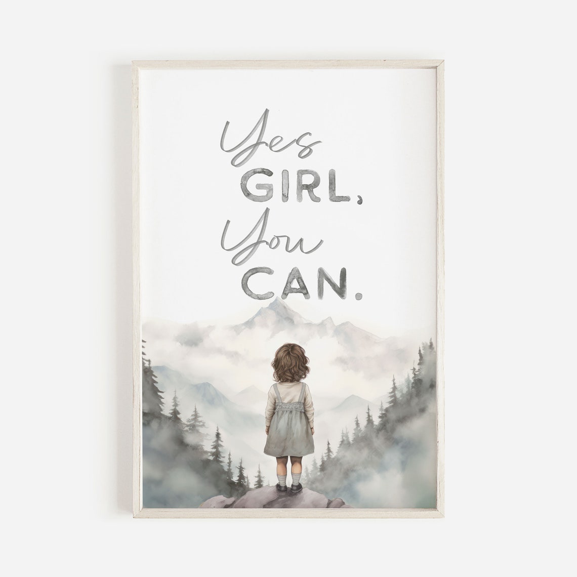 Nursery Quote Print Yes Girl You Can Quote Girl Nursery Quote Girl Adventure Print Girls Room Nursery Decor Nursery Wall Art - Image 2