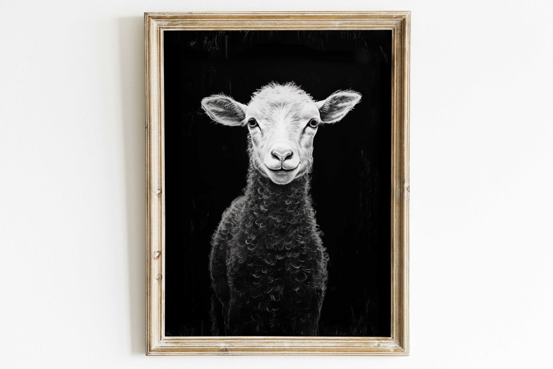Lamb and Sheep Vintage Animal Art Print