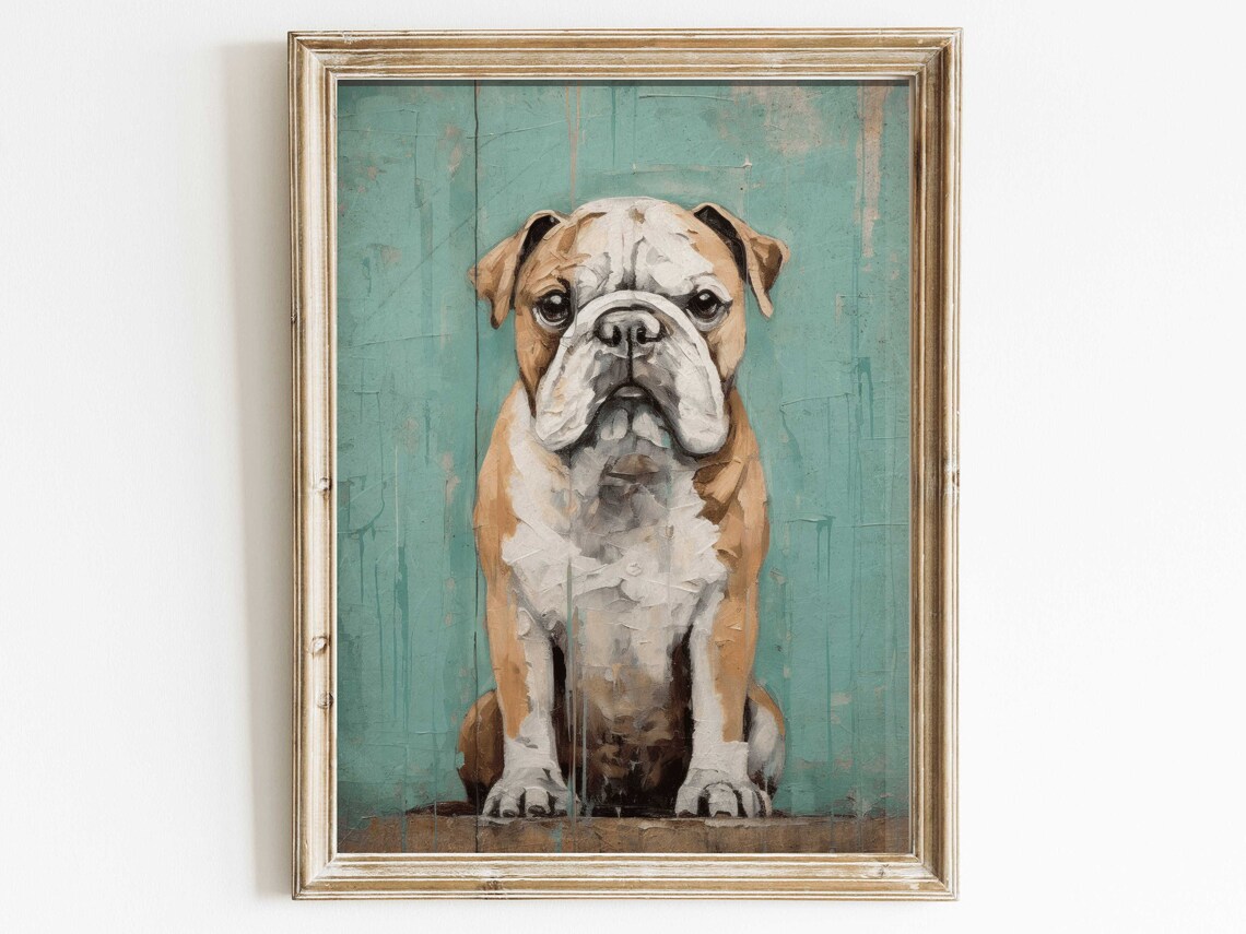 Vintage English Bulldog Art Print, Dog Portrait - Image 3