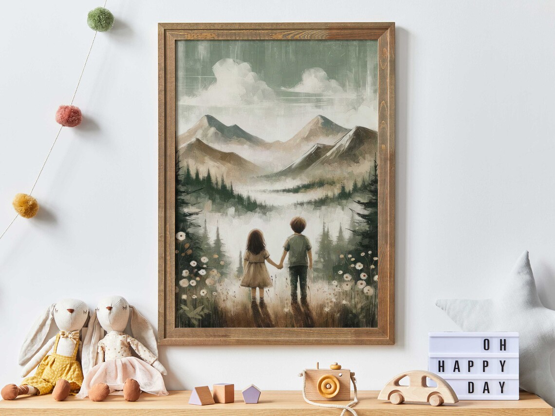 Brother And Sister Sibling Room Adventure Art Print