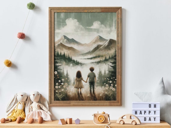Brother And Sister Sibling Room Adventure Art Print