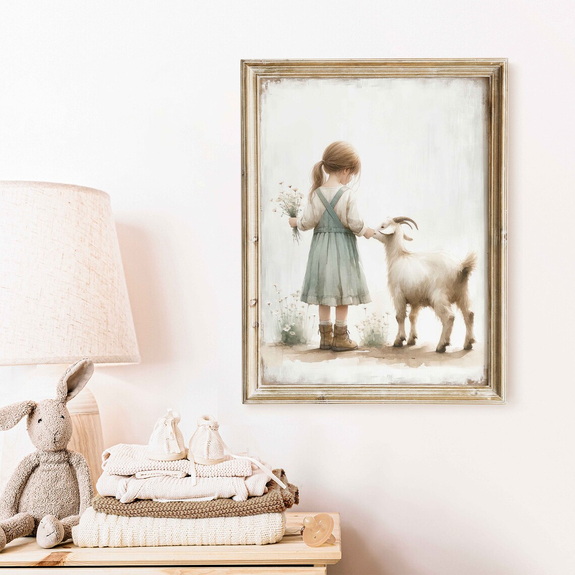 Farmhouse Goat Nursery Art, Vintage Nursery Decor - Image 2