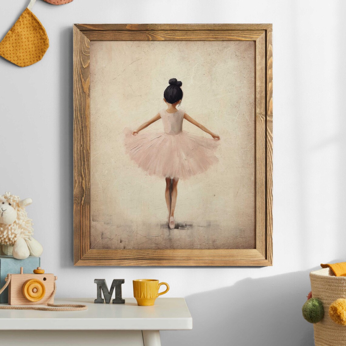 Little Ballerina In Pink Tutu Vintage Nursery Dance Art Poster - Image 4