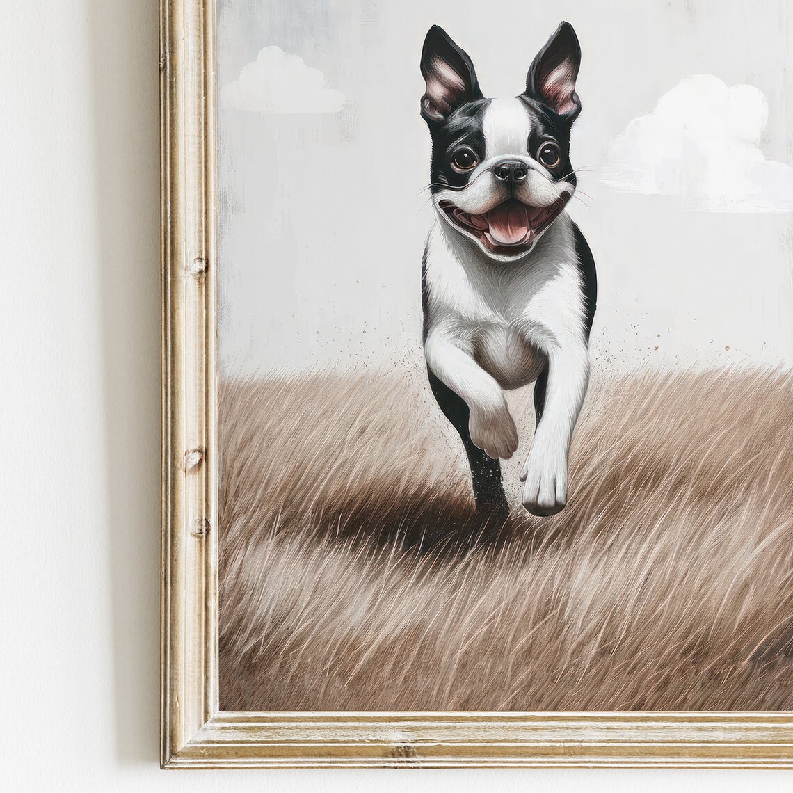 Boston Terrier Vintage Dog Portrait Art Print - Image 2