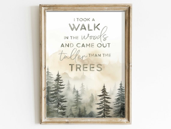 Forest Quote Wall Art Vintage Style Inspirational Dcor Custom Sizes Unmissable For Nature Enthusiasts