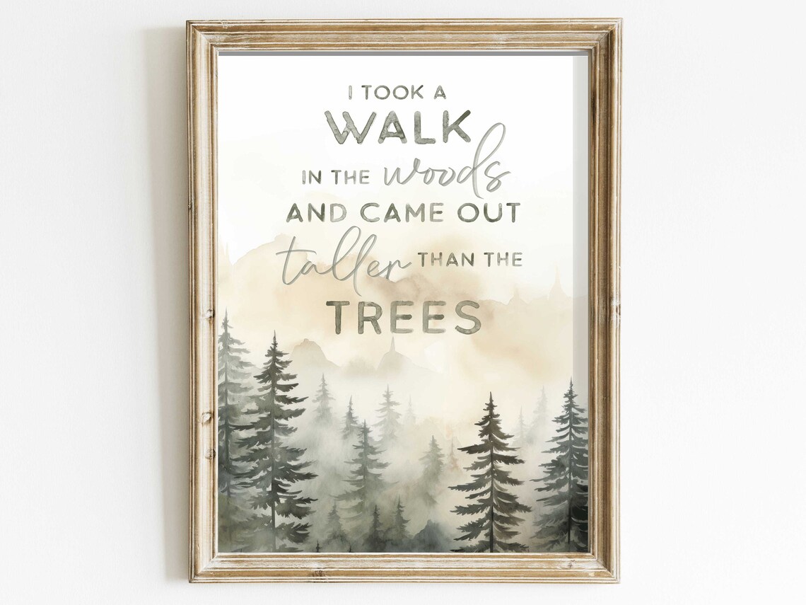 Walk in the Woods Quote Misty Pine Forest Motivational Poster