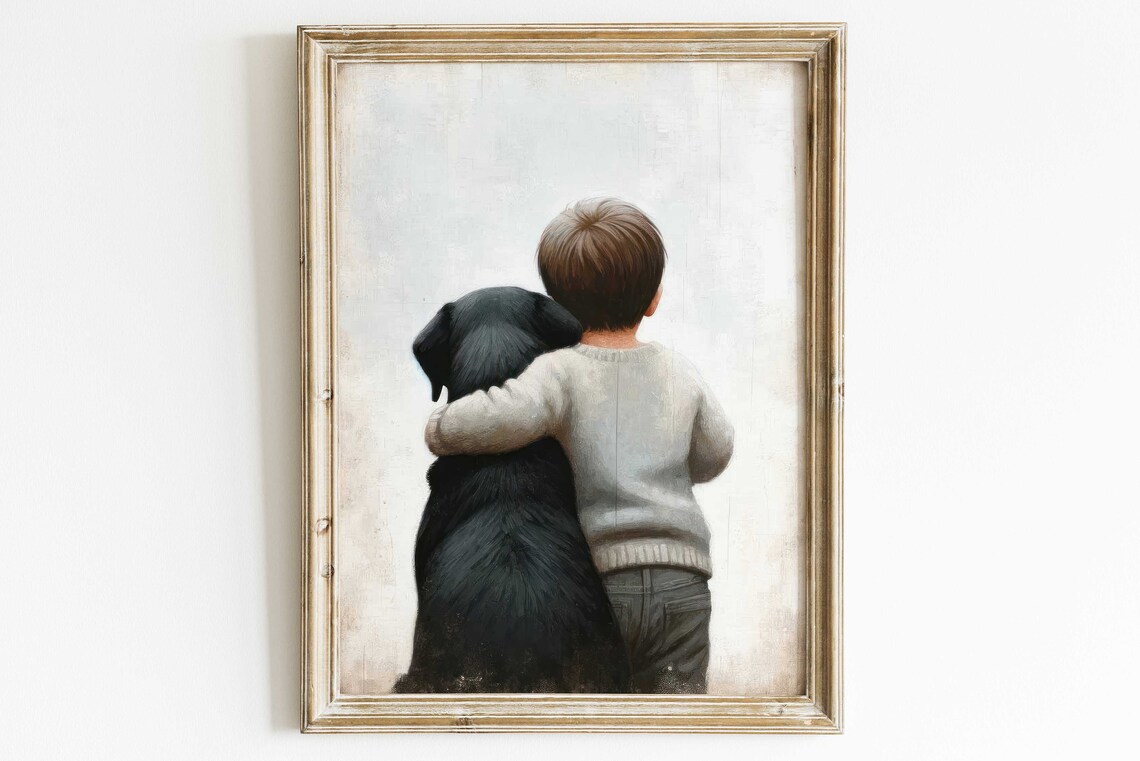 Black Labrador Retriever Nursery Decor Art Print - Image 2