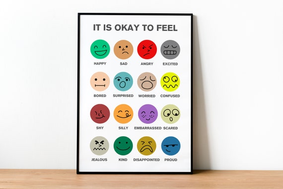 Its Okay To Feel Poster, Boho Classroom Decor