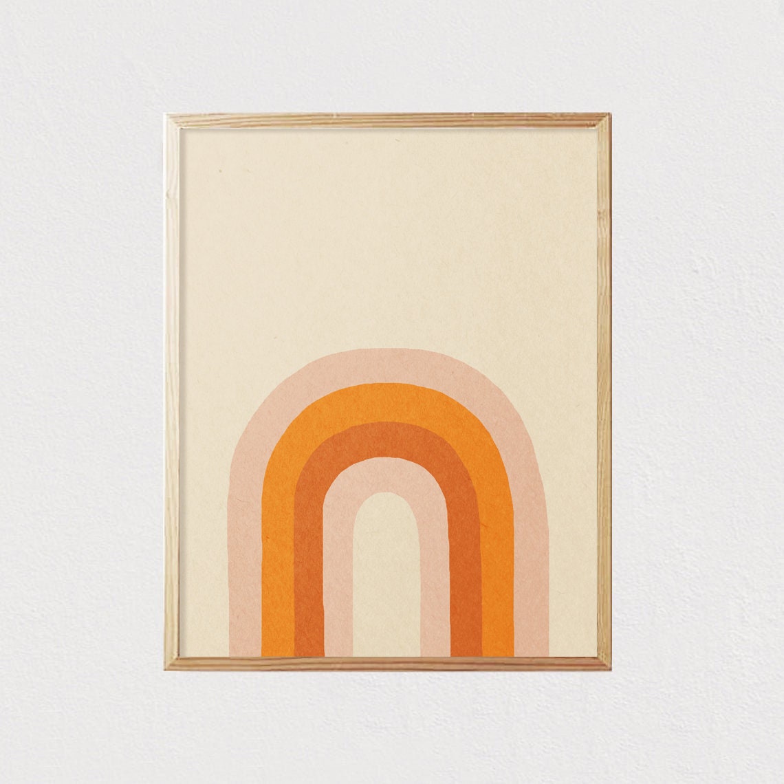 Retro Rainbow Abstract Art Mid Century Minimal Modern Art Abstract Rainbow Art Room Interior Decor 16x20