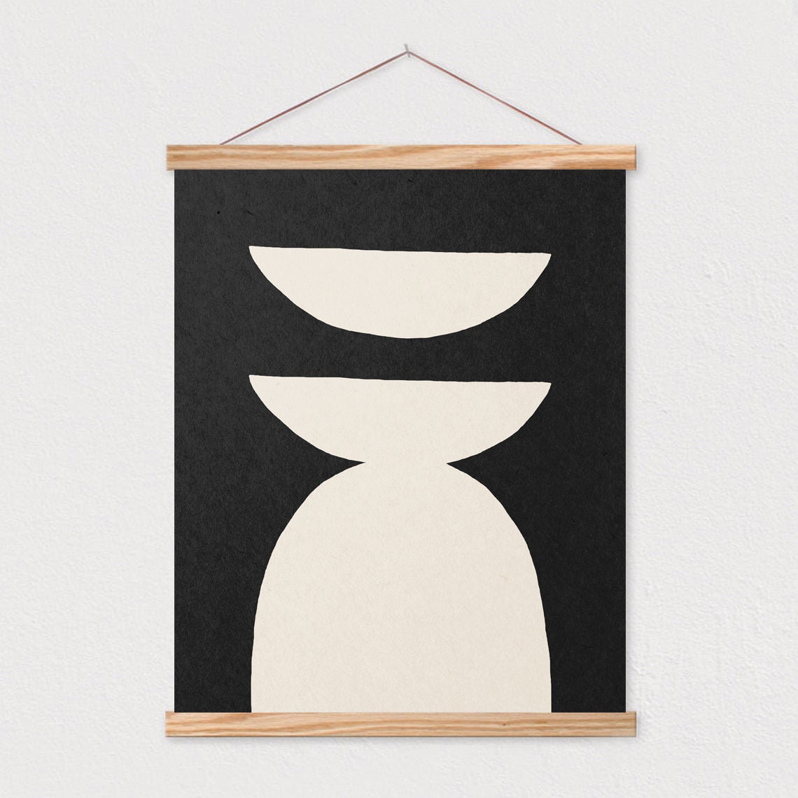 Abstract Art Shapes Black And Neutral Print Mid Century Modern Wall Art Minimalist Geometric Interior Decor 16x20 - Image 2