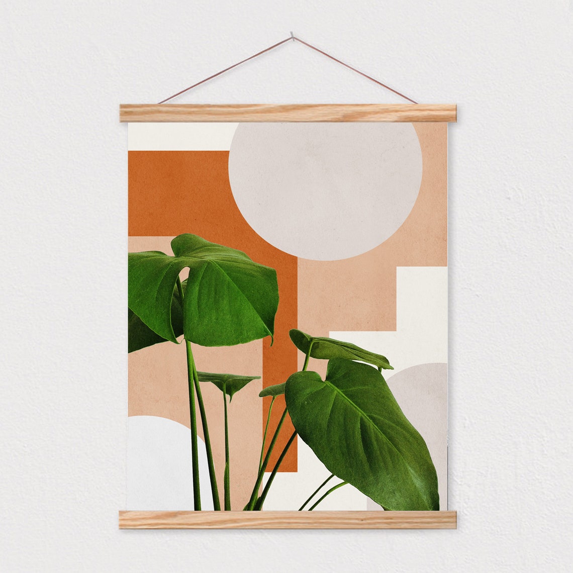 Abstract Art Shapes Print Tropical Leaves Mid Century Modern Wall Art Minimalist Geometric Interior Decor 16x20 - Image 2