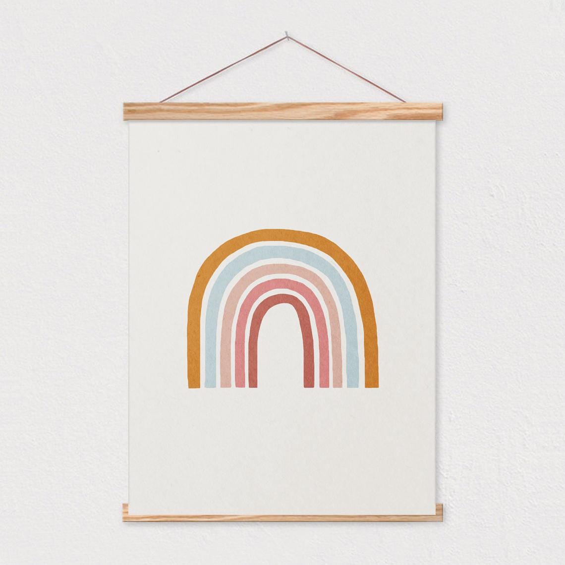 Rainbow Mid Century Modern Kids Wall Art Childrens Wall Art Kids Room Decor Nursery Room Interior Decor 16x20 - Image 2