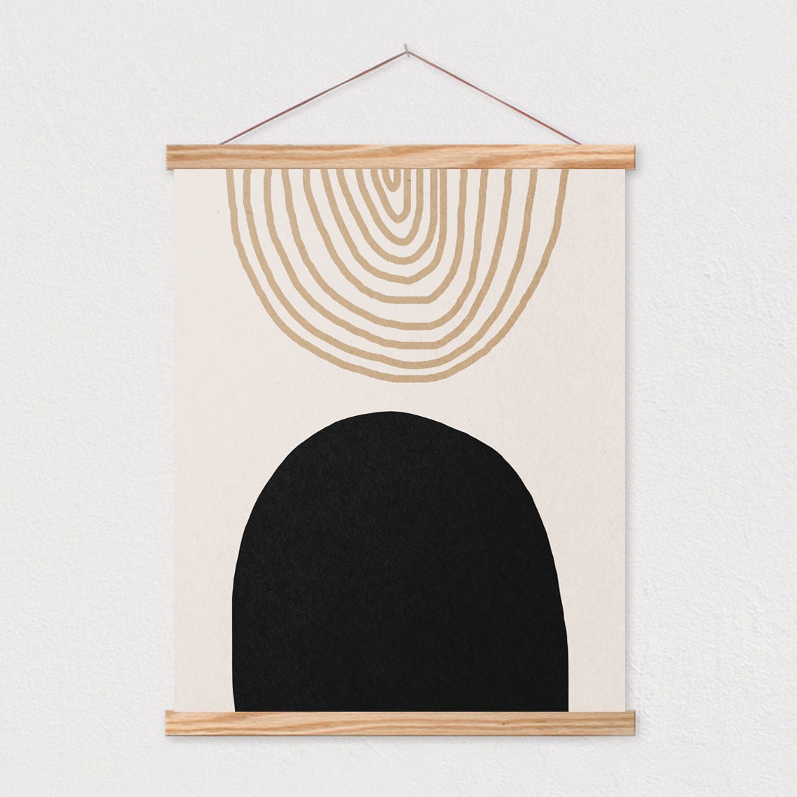 Abstract Rainbow Arches Art Shapes Neutral Line Art Print Mid Century Modern Wall Art Minimalist Geometric Art 16x20 - Image 2
