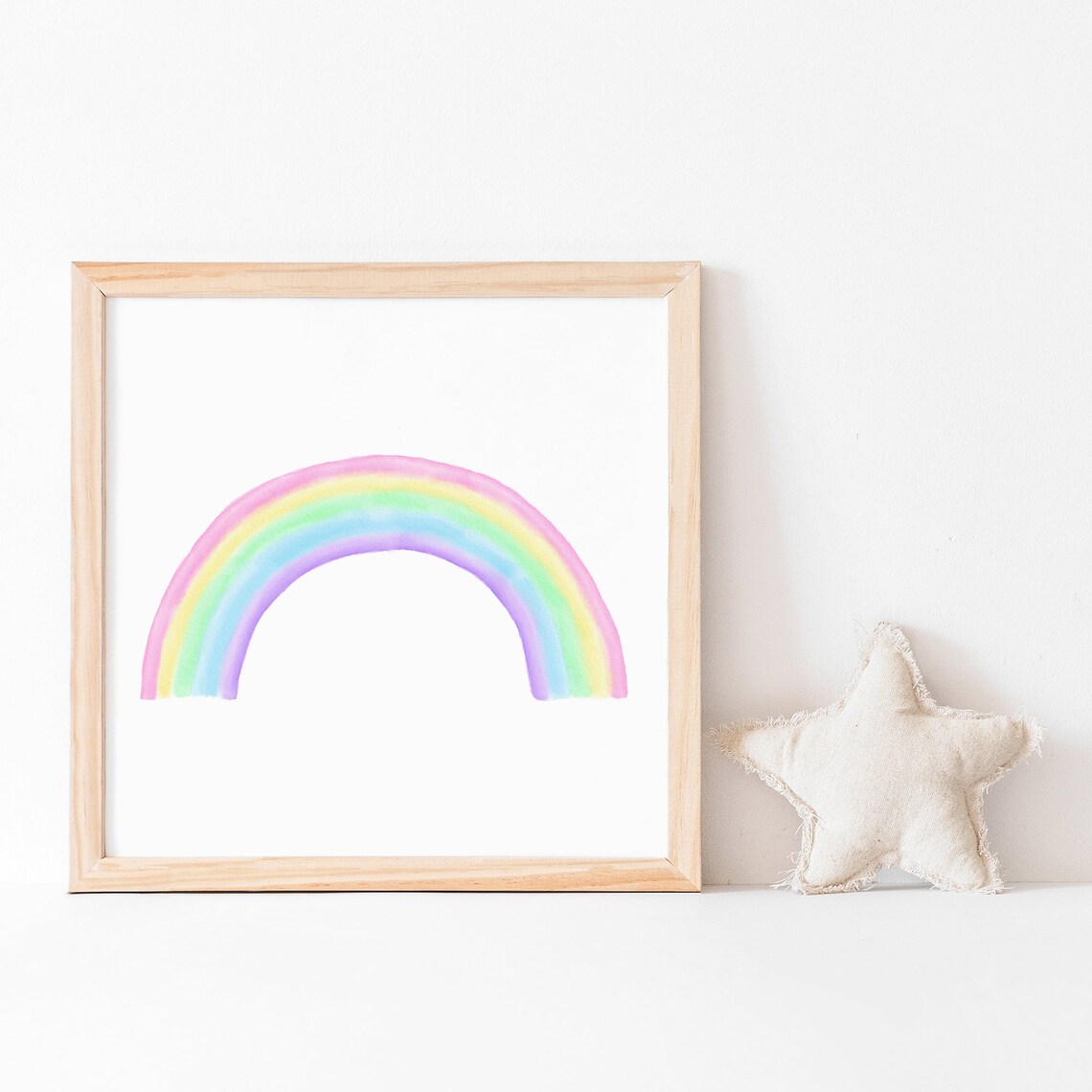 Pastel Rainbow Nursery Art Print, Girls Decor