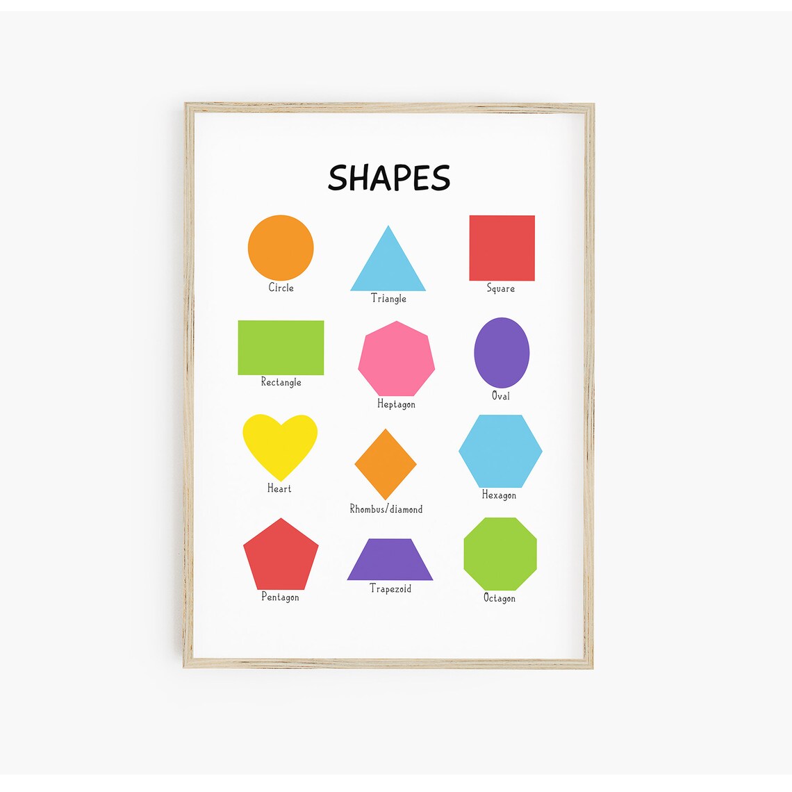 Shapes Educational Poster, Preschool Classroom - Image 3