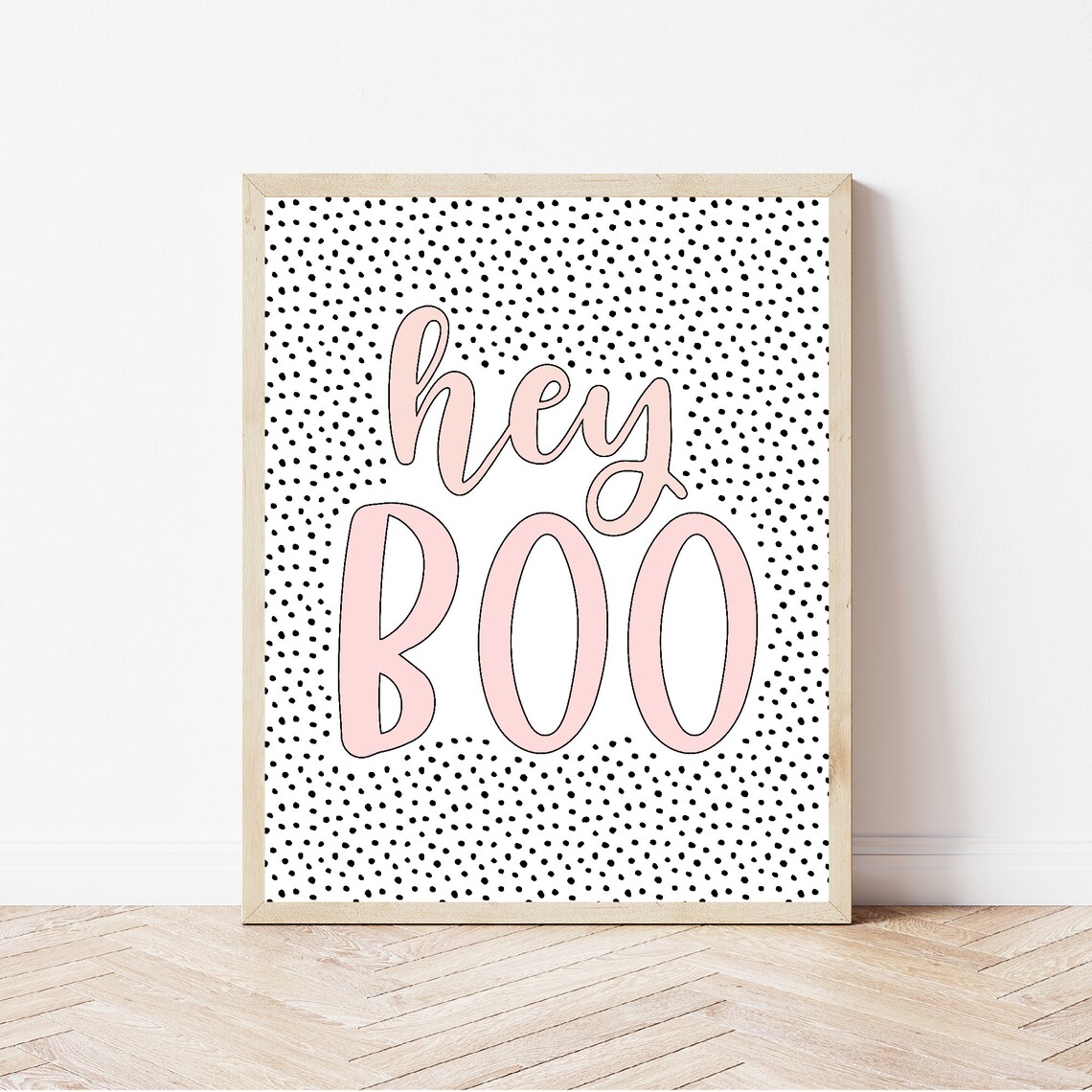 Hey Boo Print, Pastel Halloween Kids Decor
