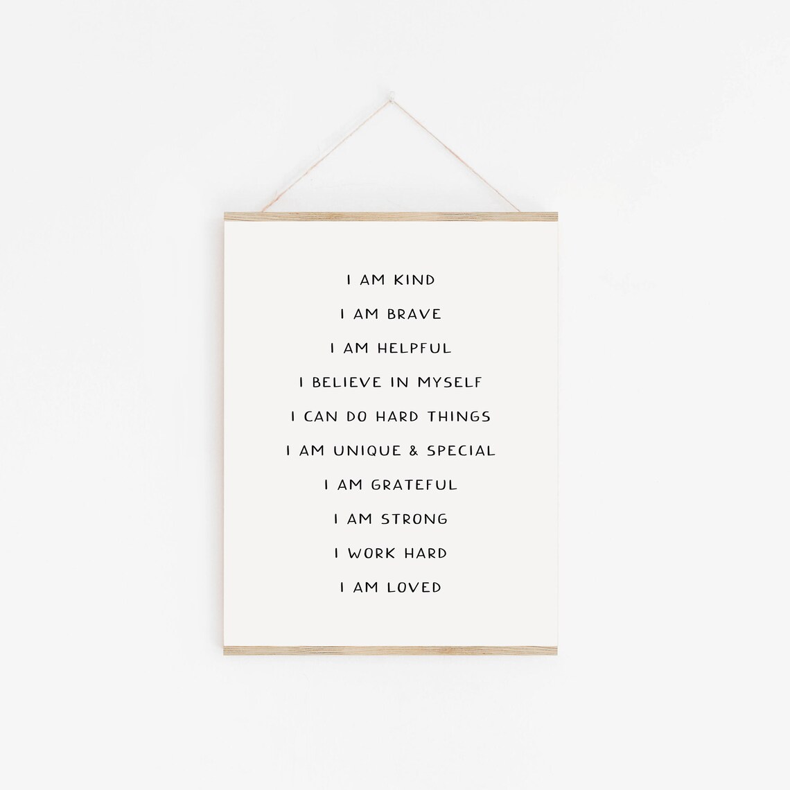 Positive Affirmations for Kids Boho Art Print - Image 2