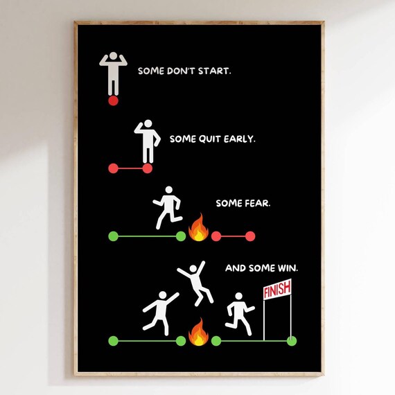 Some Dont Start Some Quit Early Some Fear Some Win Motivational Poster