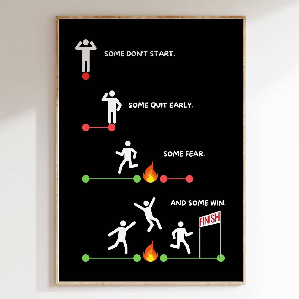 Some Dont Start Some Quit Early Some Fear Some Win Motivational Poster