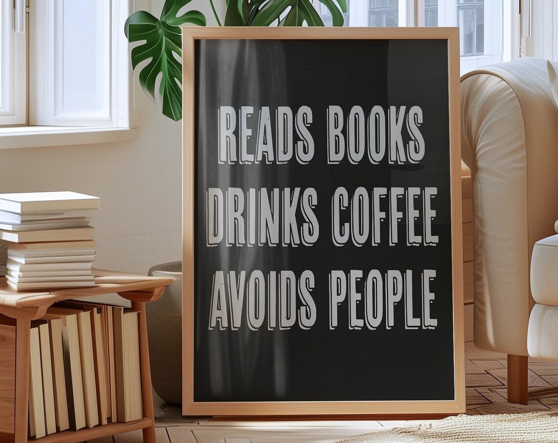 Reads Books Avoid People - Wall Art Print