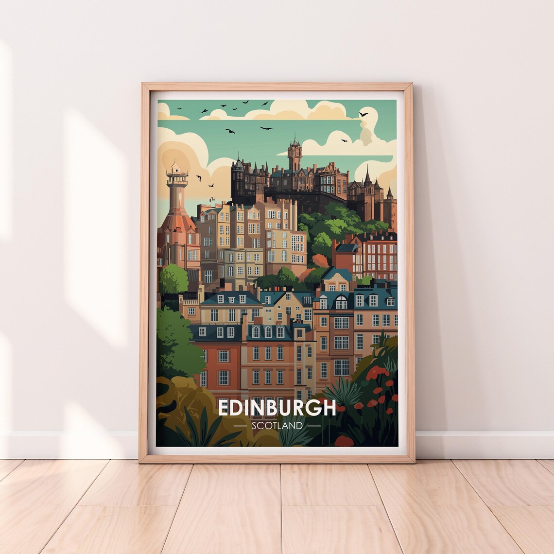 Edinburgh Scotland Old Town Tenements And Castle Travel Poster