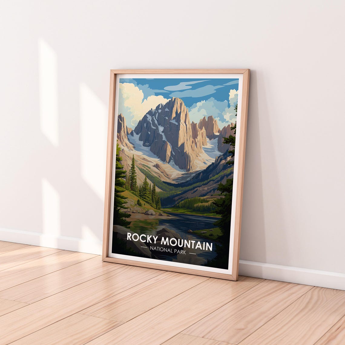Rocky Mountain National Park Alpine Lake Peaks Vintage Travel Poster - Image 2