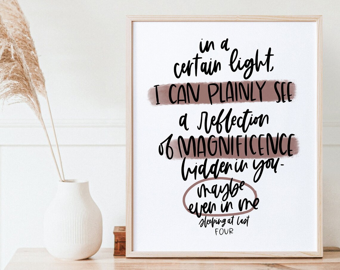 Enneagram Four Magnificence Lyrics Poster Sleeping At Last Minimal Art