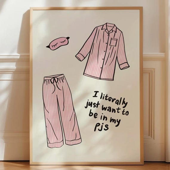 Funny Bedroom Quote Poster Trendy Dorm Print Pink Typography Sleep Girly Wall Art Above Bed Decor Cute Gift