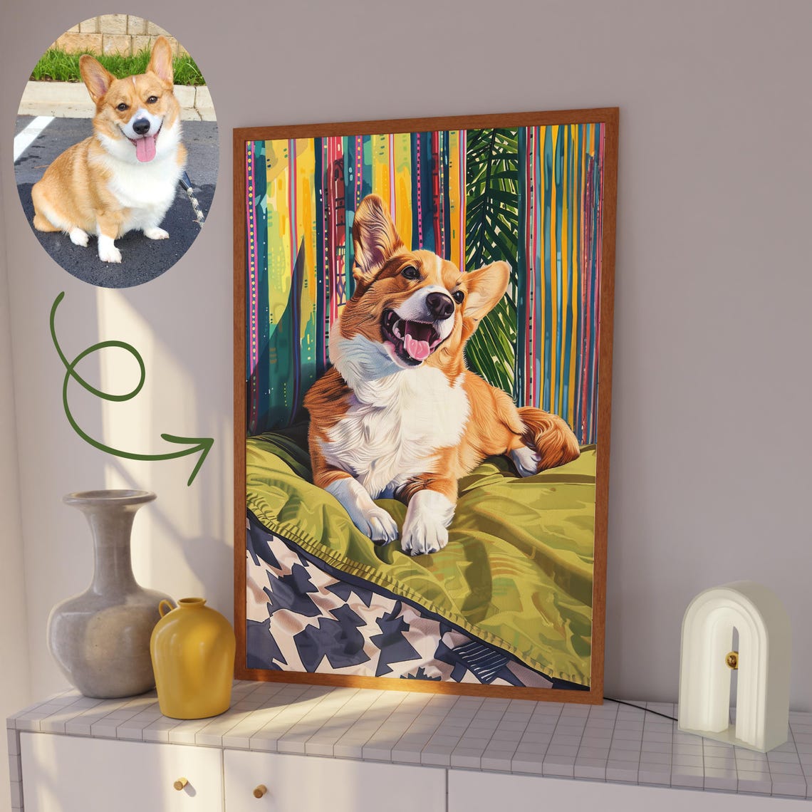 Sympathy Gift Custom Dog Painting Personalized Dog Portrait Wall Art Dog Illustration Art Pet Owner Gift Dog Mom Gifts For Her Nursery - Image 3