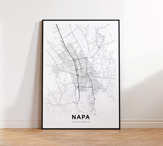 Napa City Map Print Street Poster Art Road Wall Office