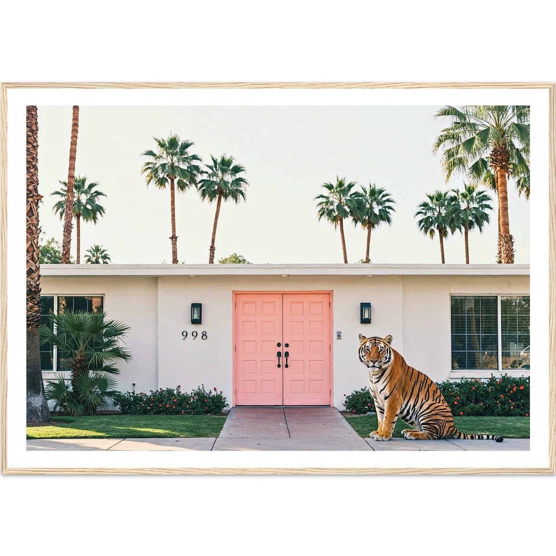 Tiger by Pink Door Art Print, Palm Springs Style
