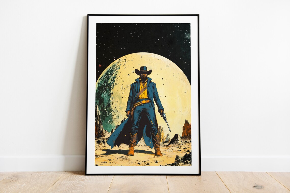 Cosmic Sheriff Retro Futurism Travel Poster