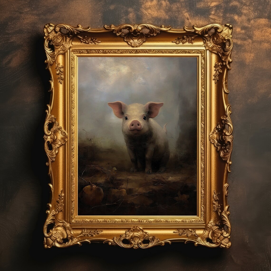 Vintage Pig Art Print, Farmhouse Nursery Decor