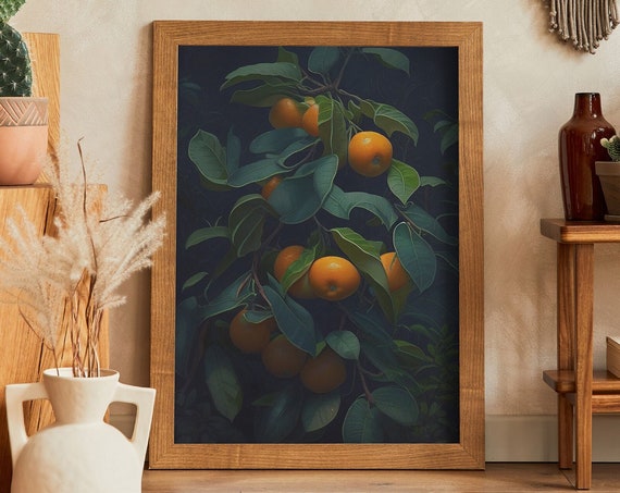 Orange Tree Painting Nature Botanic Print Artwork Print At Home Wall Art Wall Art Print Instant Art