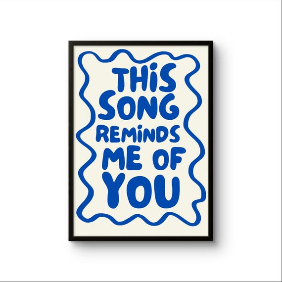 Song Lyric Typography Art Print Colorful Retro Wall Decor