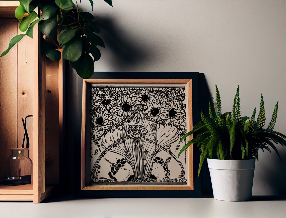 Pomegranate Tree, Vintage Art Nouveau Art Print
