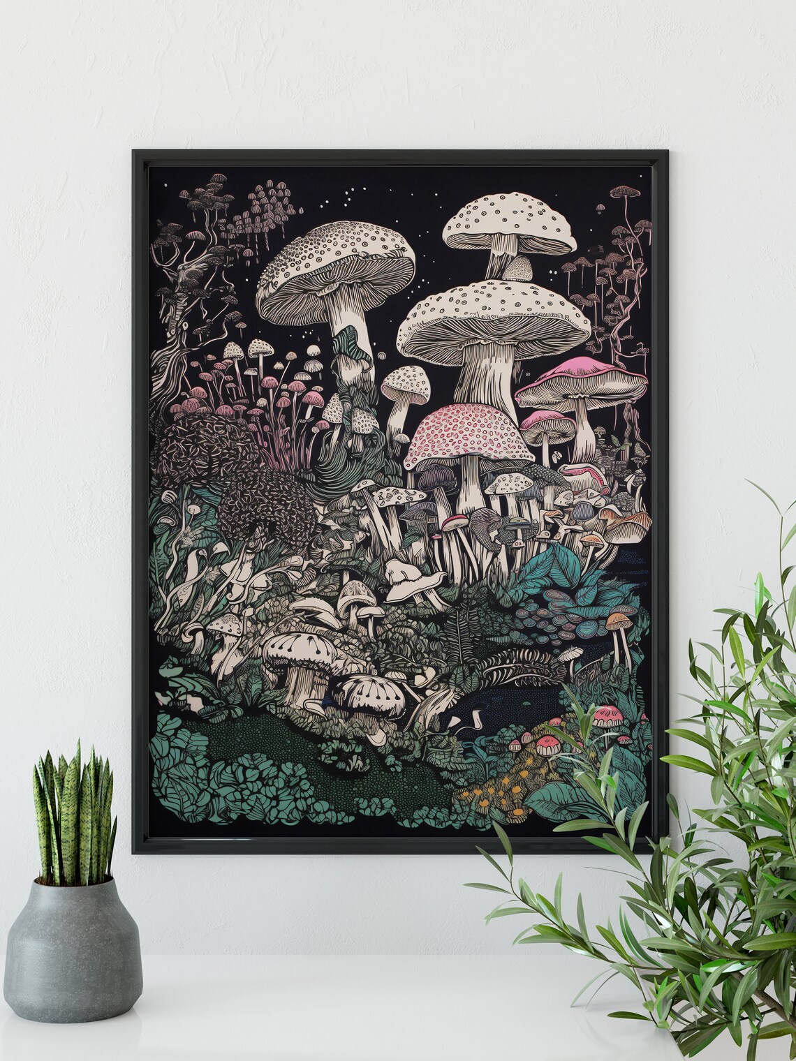 Psychedelic Mushrooms Botanical Art Print - Image 2