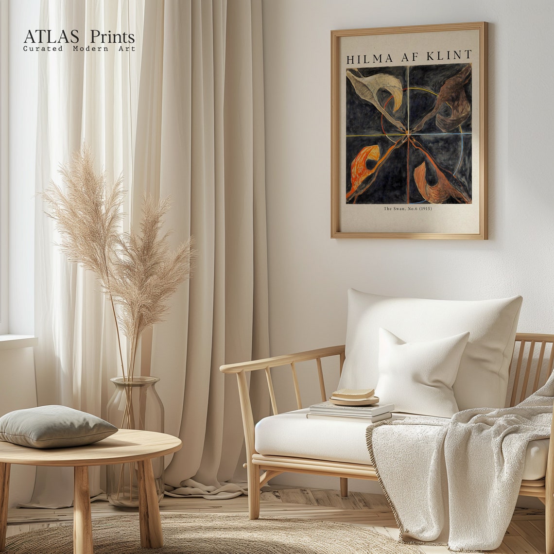 Hilma af Klint The Swan No 6 1915 Four Swans Dark Abstract Poster - Image 4